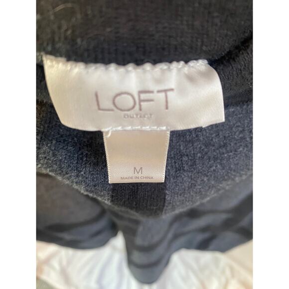 Ann Taylor Loft Outlet Skirt Mini Soft Sweater Plaid Gray Black Pull On Med - Picture 5 of 6